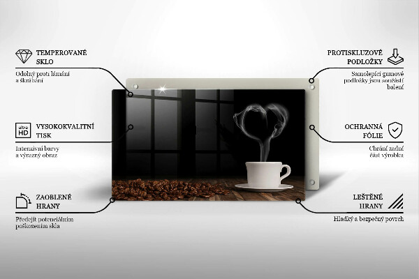 Kryt na varnou desku Srdce šálku kávy