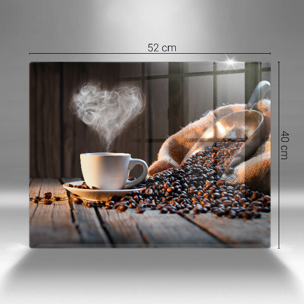 Kryt na varnou desku Šálek kávy a srdce