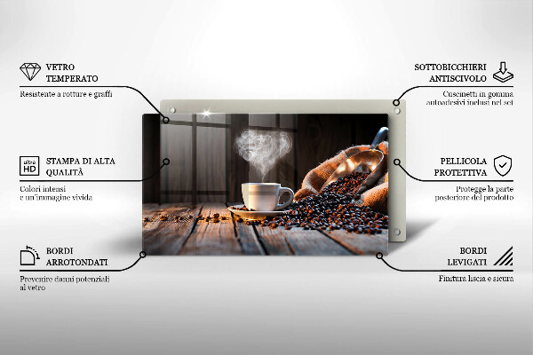Kryt na varnou desku Šálek kávy a srdce