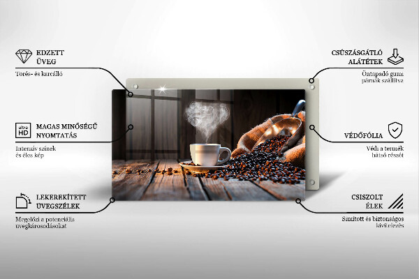 Kryt na varnou desku Šálek kávy a srdce