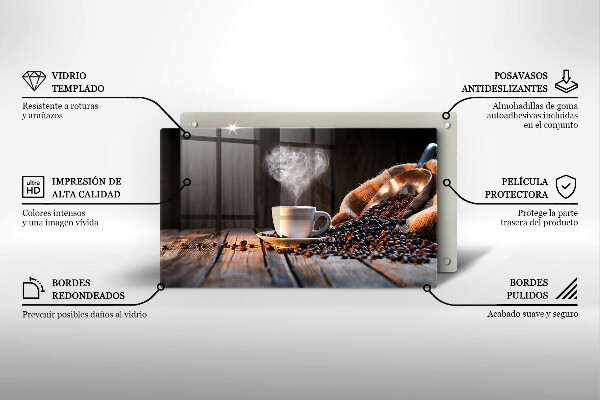 Kryt na varnou desku Šálek kávy a srdce