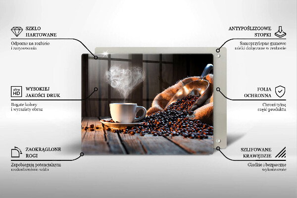 Kryt na varnou desku Šálek kávy a srdce