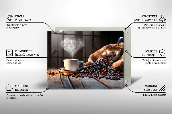 Kryt na varnou desku Šálek kávy a srdce