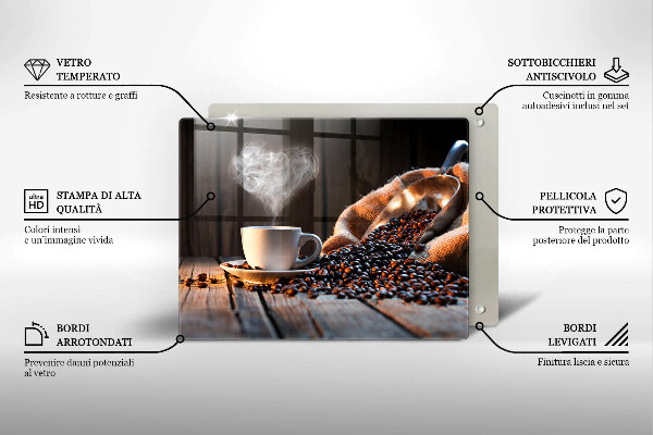 Kryt na varnou desku Šálek kávy a srdce