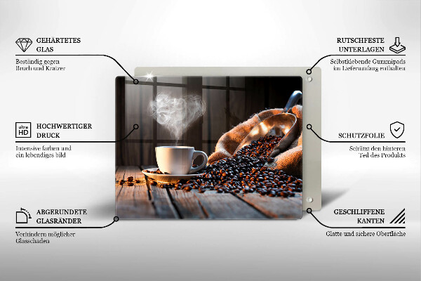 Kryt na varnou desku Šálek kávy a srdce