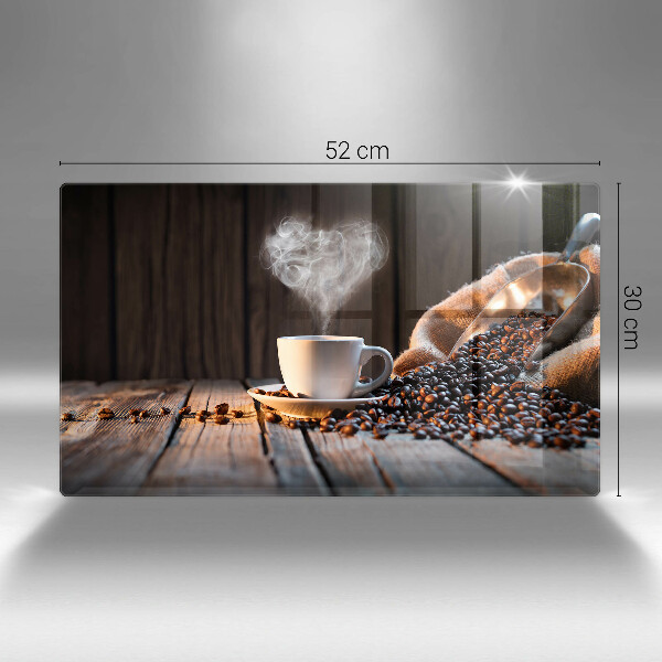 Kryt na varnou desku Šálek kávy a srdce