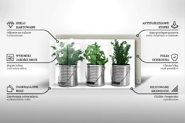 Kryt na varnou desku Květináče s bylinkami