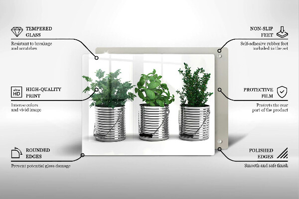 Kryt na varnou desku Květináče s bylinkami