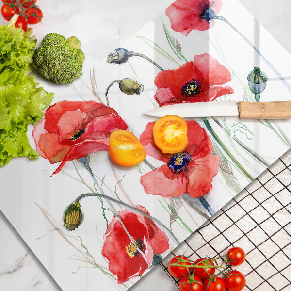 Kryt na varnou desku Květy červeného máku