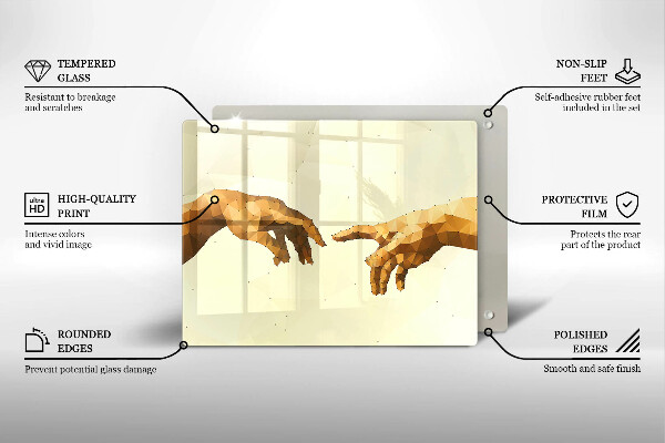 Kryt na varnou desku Stvoření adamových rukou