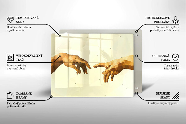 Kryt na varnou desku Stvoření adamových rukou