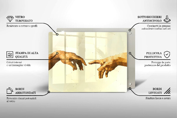 Kryt na varnou desku Stvoření adamových rukou