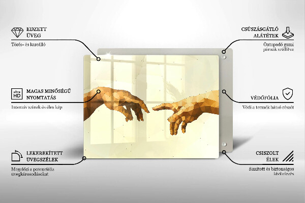 Kryt na varnou desku Stvoření adamových rukou