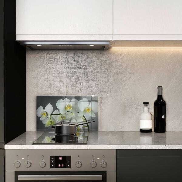 Kryt na varnou desku Bílé květy orchidejí