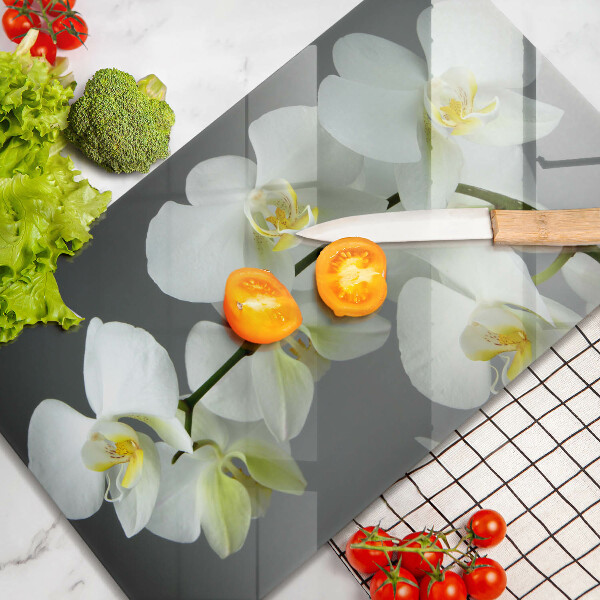 Kryt na varnou desku Bílé květy orchidejí