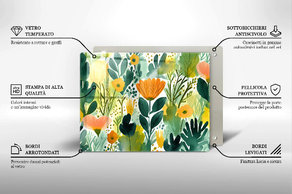 Sklo za sporák Malované květiny