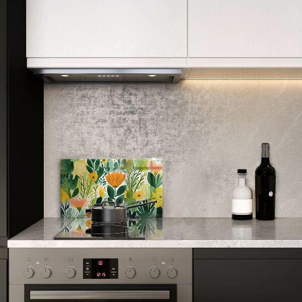 Sklo za sporák Malované květiny