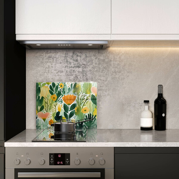 Sklo za sporák Malované květiny