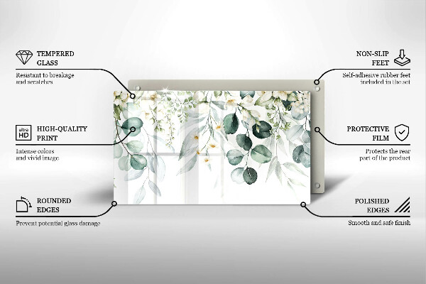 Sklo za sporák Akvarel rostliny