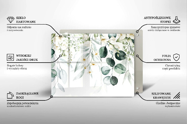 Sklo za sporák Akvarel rostliny