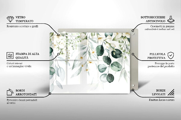 Sklo za sporák Akvarel rostliny