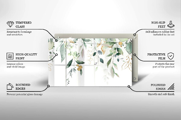 Sklo za sporák Akvarel listy