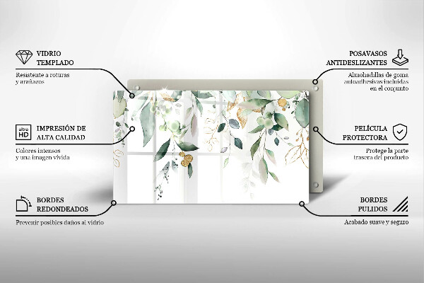 Sklo za sporák Akvarel listy