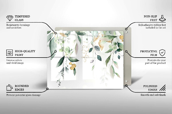 Sklo za sporák Akvarel listy