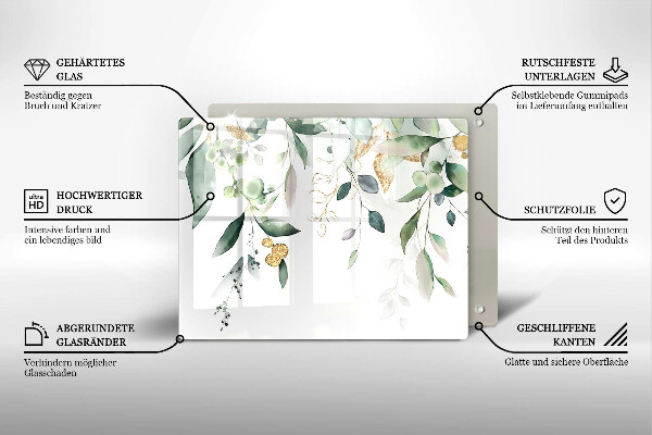 Sklo za sporák Akvarel listy