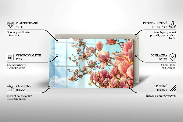 Kryt na varnou desku Růžové květy strom