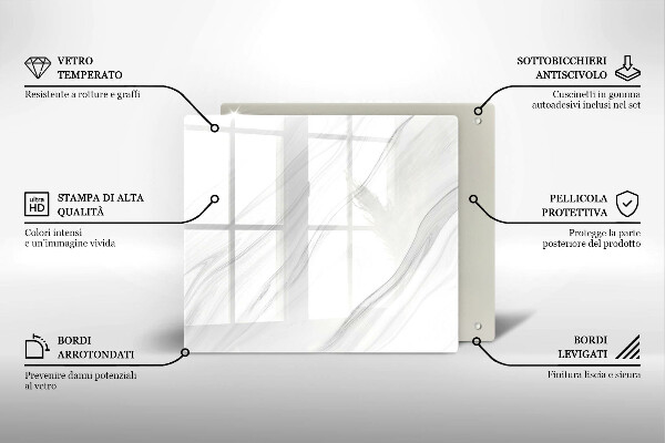 Sklo za varnou desku Jemný mramor