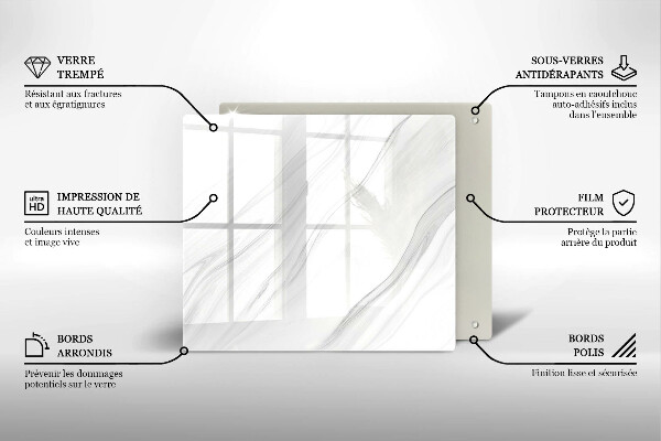 Sklo za varnou desku Jemný mramor