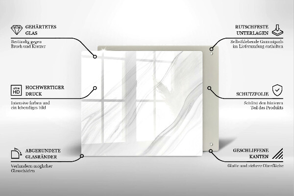 Sklo za varnou desku Jemný mramor