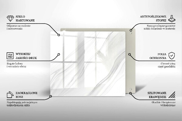 Sklo za varnou desku Jemný mramor