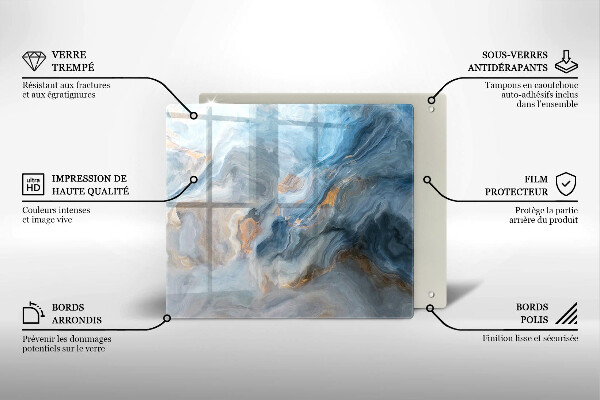 Sklo za varnou desku Textura mramoru