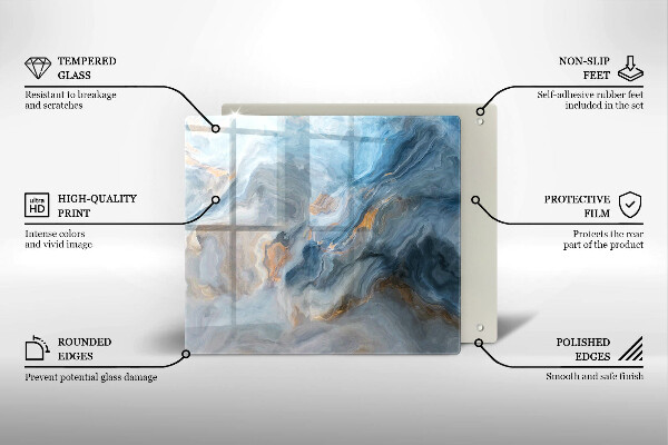 Sklo za varnou desku Textura mramoru