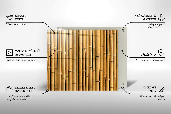 Sklo za varnou desku Přírodní boho bambus