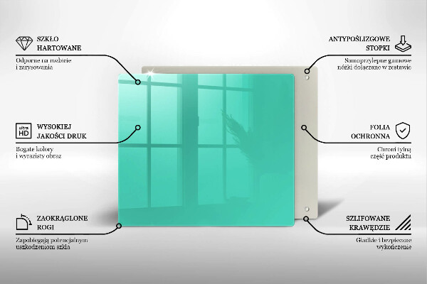 Sklo za varnou desku Zelená barva