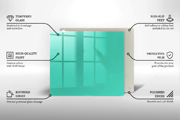 Sklo za varnou desku Zelená barva