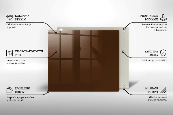 Sklo za varnou desku Hnědá barva