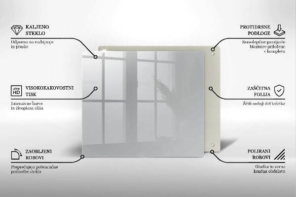 Sklo za varnou desku Šedá barva