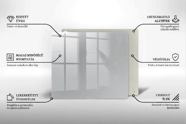 Sklo za varnou desku Šedá barva