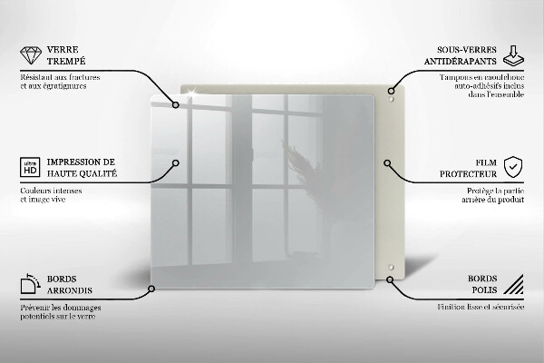 Sklo za varnou desku Šedá barva