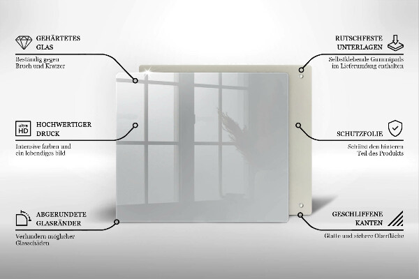 Sklo za varnou desku Šedá barva