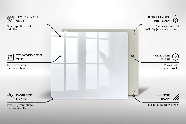 Sklo za varnou desku Bílá barva