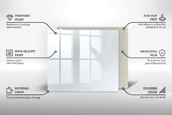 Sklo za varnou desku Bílá barva