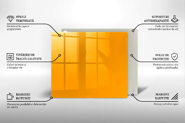 Sklo za varnou desku Tmavě žlutá barva