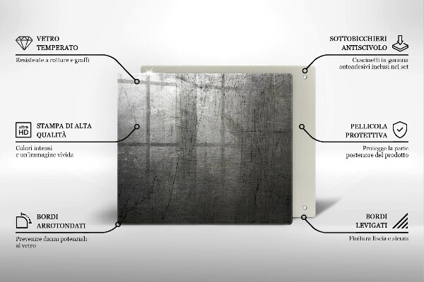 Sklo za varnou desku Kovová textura