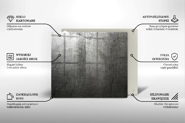 Sklo za varnou desku Kovová textura