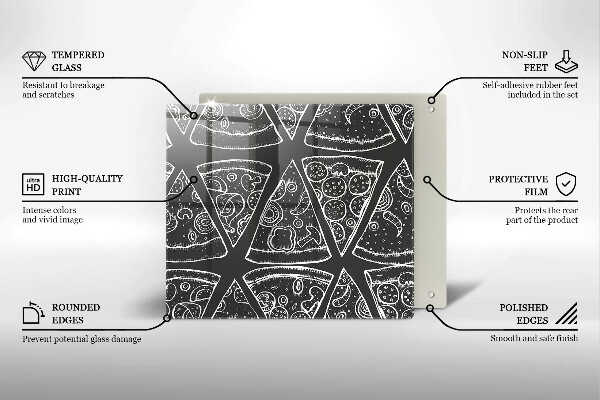 Sklo za varnou desku Pizza ilustrace